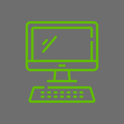 a simple logo of a desktop computer